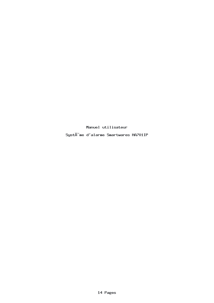 Page 1 de la notice Manuel utilisateur Smartwares HA701IP