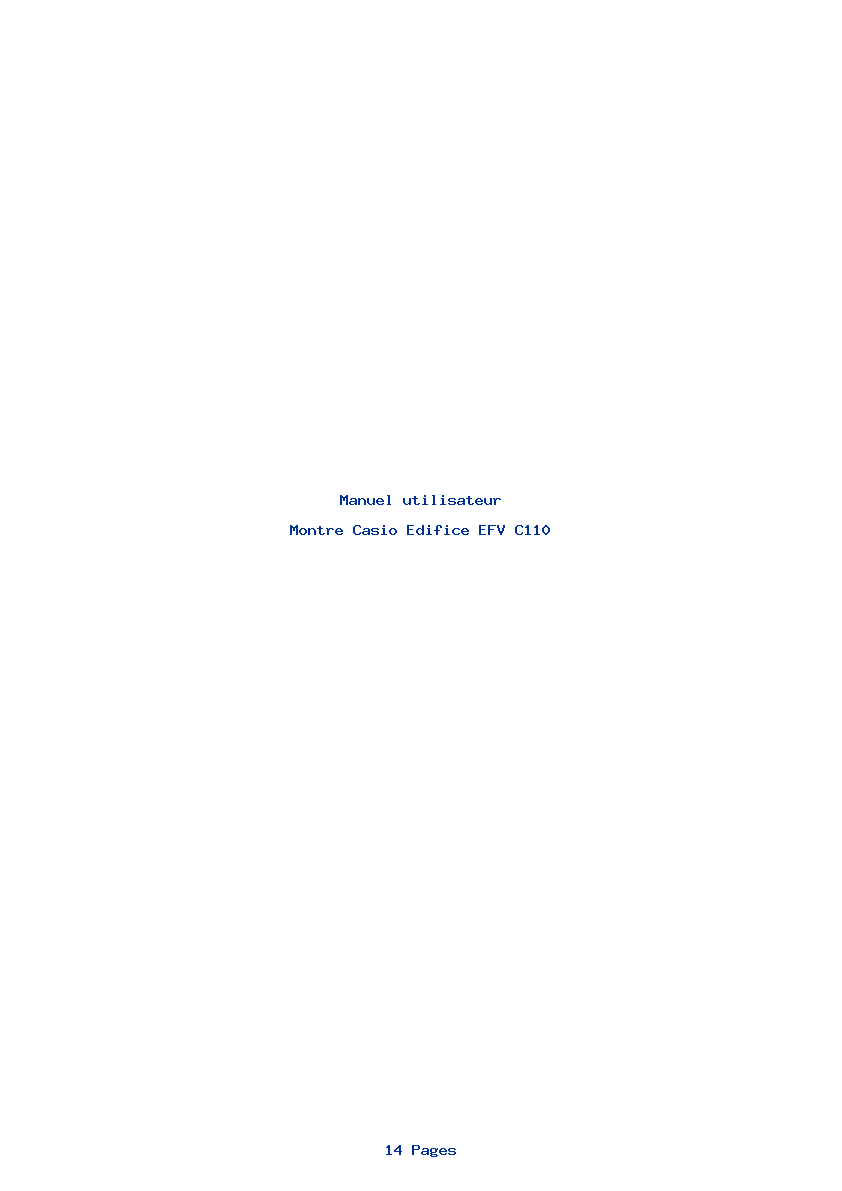 Page 1 de la notice Manuel utilisateur Casio Edifice EFV C110