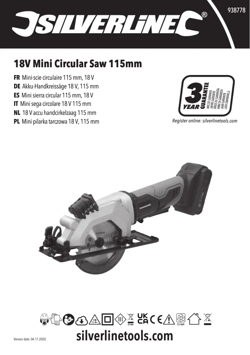 Page 1 de la notice Manuel utilisateur Silverline 938778