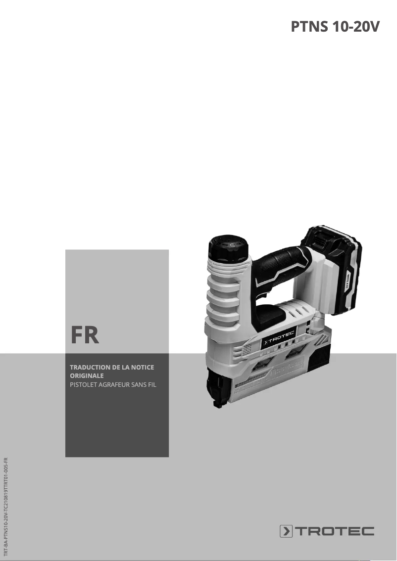 Page 1 de la notice Manuel utilisateur Trotec PTNS 10-20V