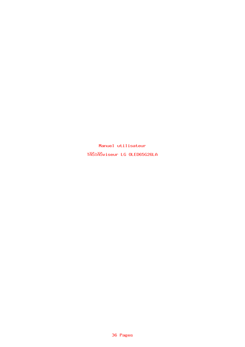 Page 1 de la notice Manuel utilisateur LG OLED65G26LA