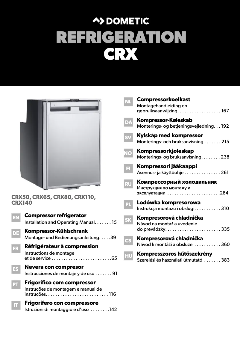 Page 1 de la notice Guide d'installation Dometic CoolMatic CRX 80
