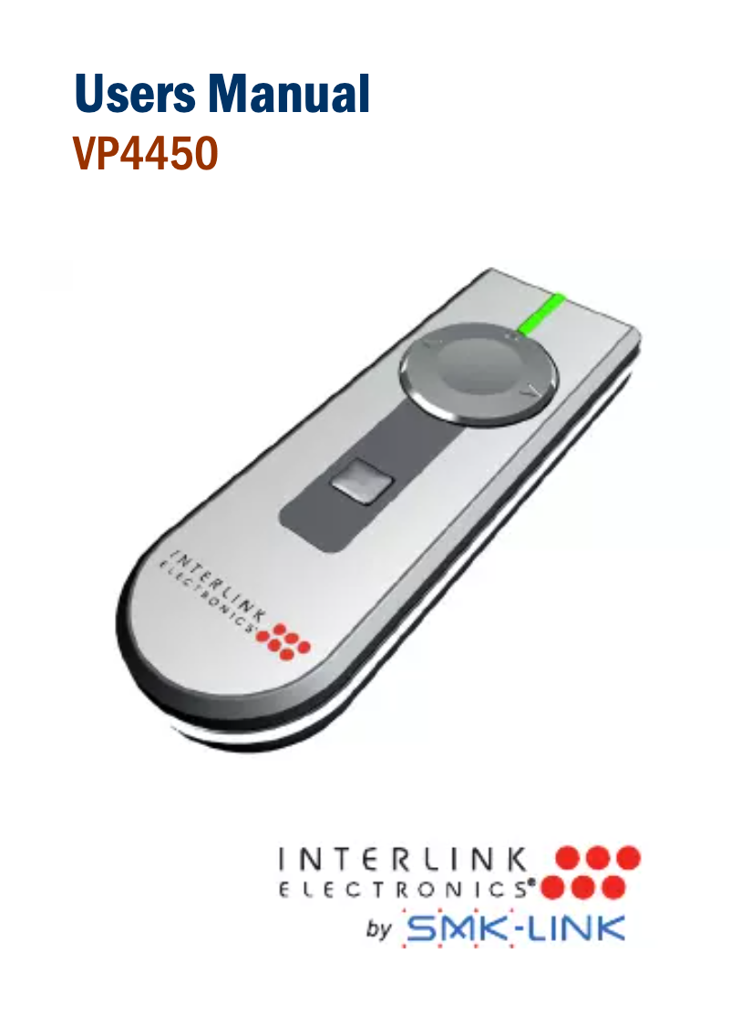Page 1 de la notice Manuel utilisateur SMK-Link VP4450