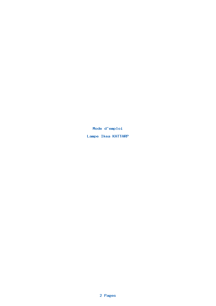 Page 1 de la notice Mode d'emploi Ikea KATTARP