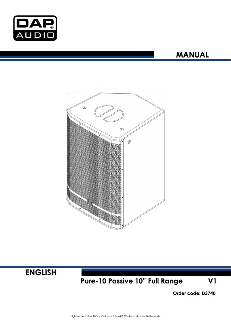 Page 1 de la notice Manuel utilisateur DAP-Audio Pure-10