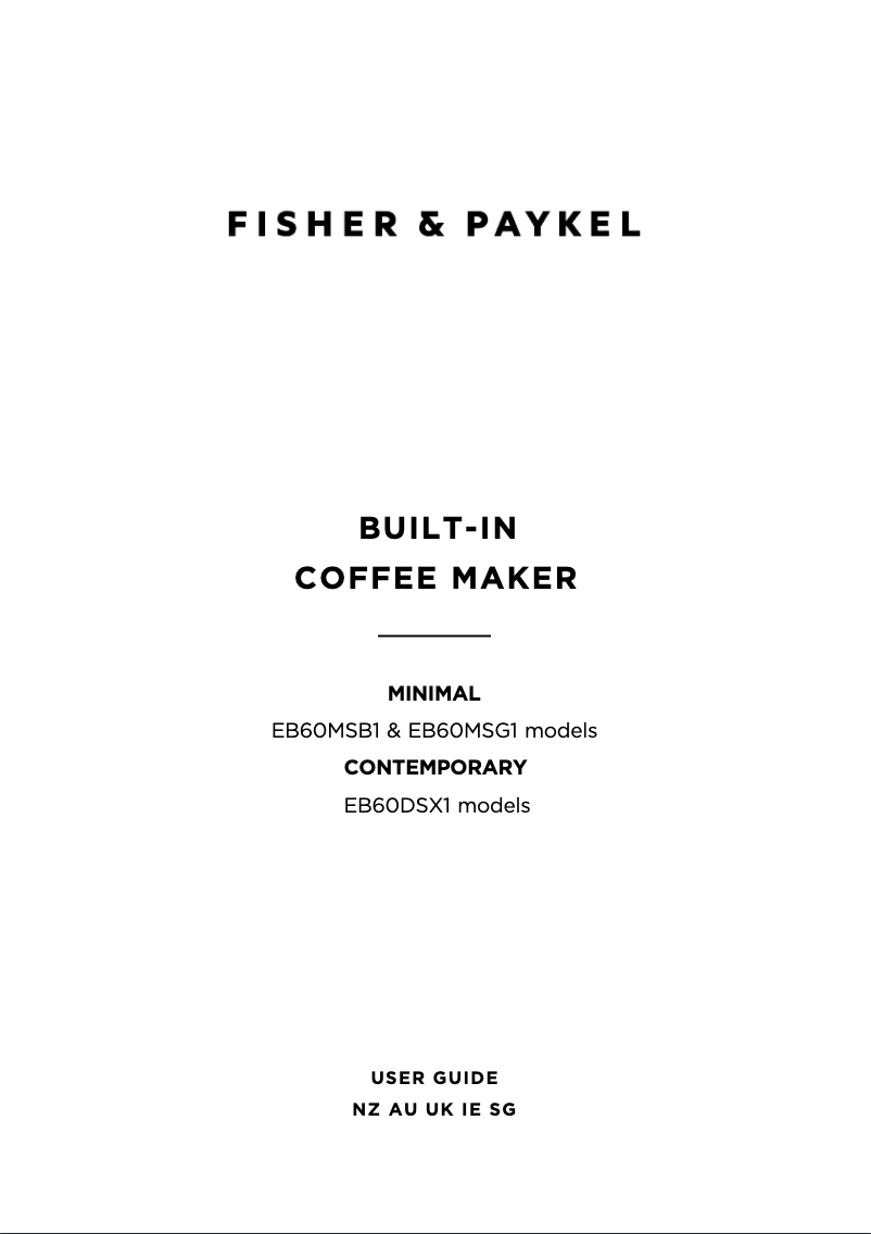 Page 1 de la notice Manuel utilisateur Fisher & Paykel EB60MSB1