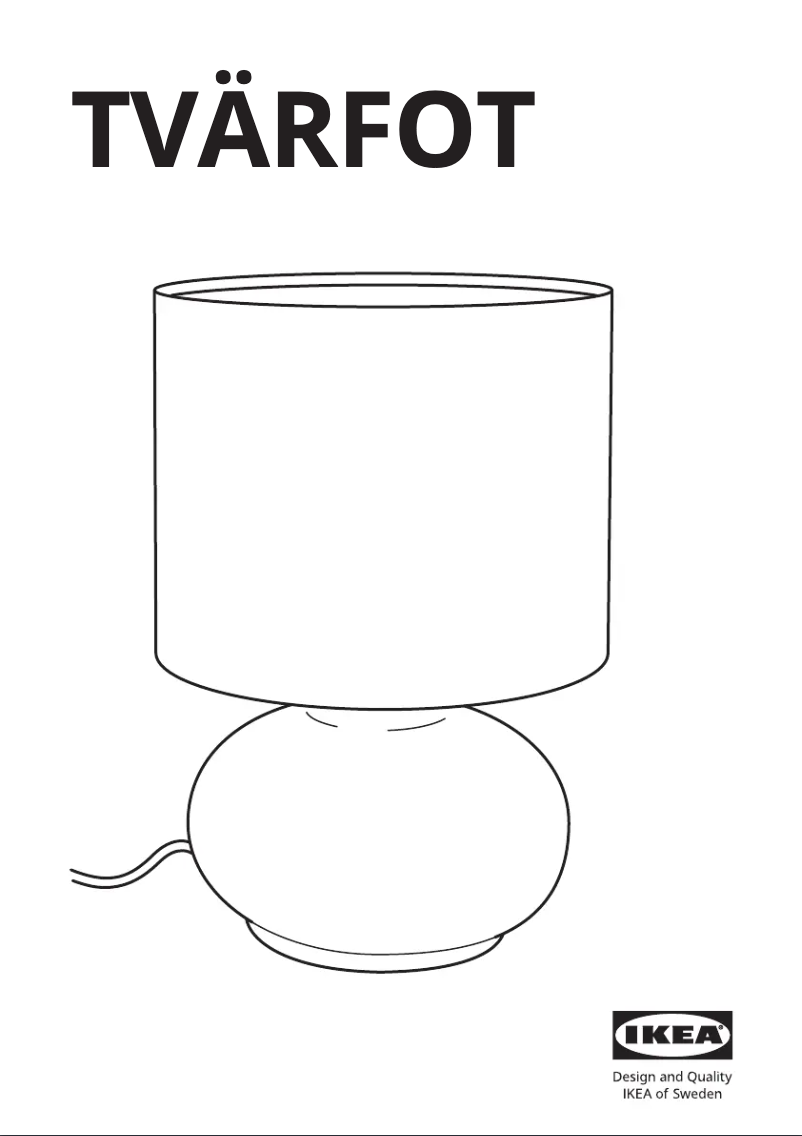 Page 1 de la notice Manuel utilisateur Ikea TVÄRFOT 205.483.67