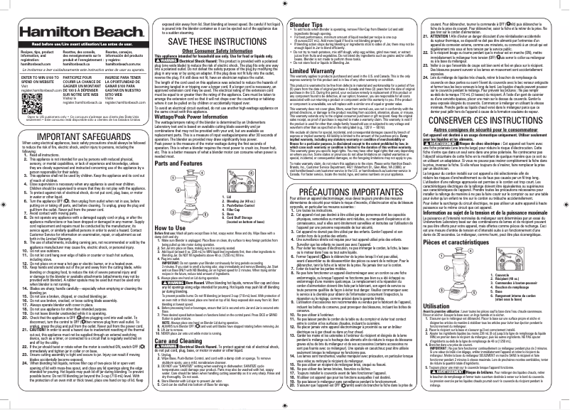 Página 1 del manual Manual de usuario Hamilton Beach 50181F