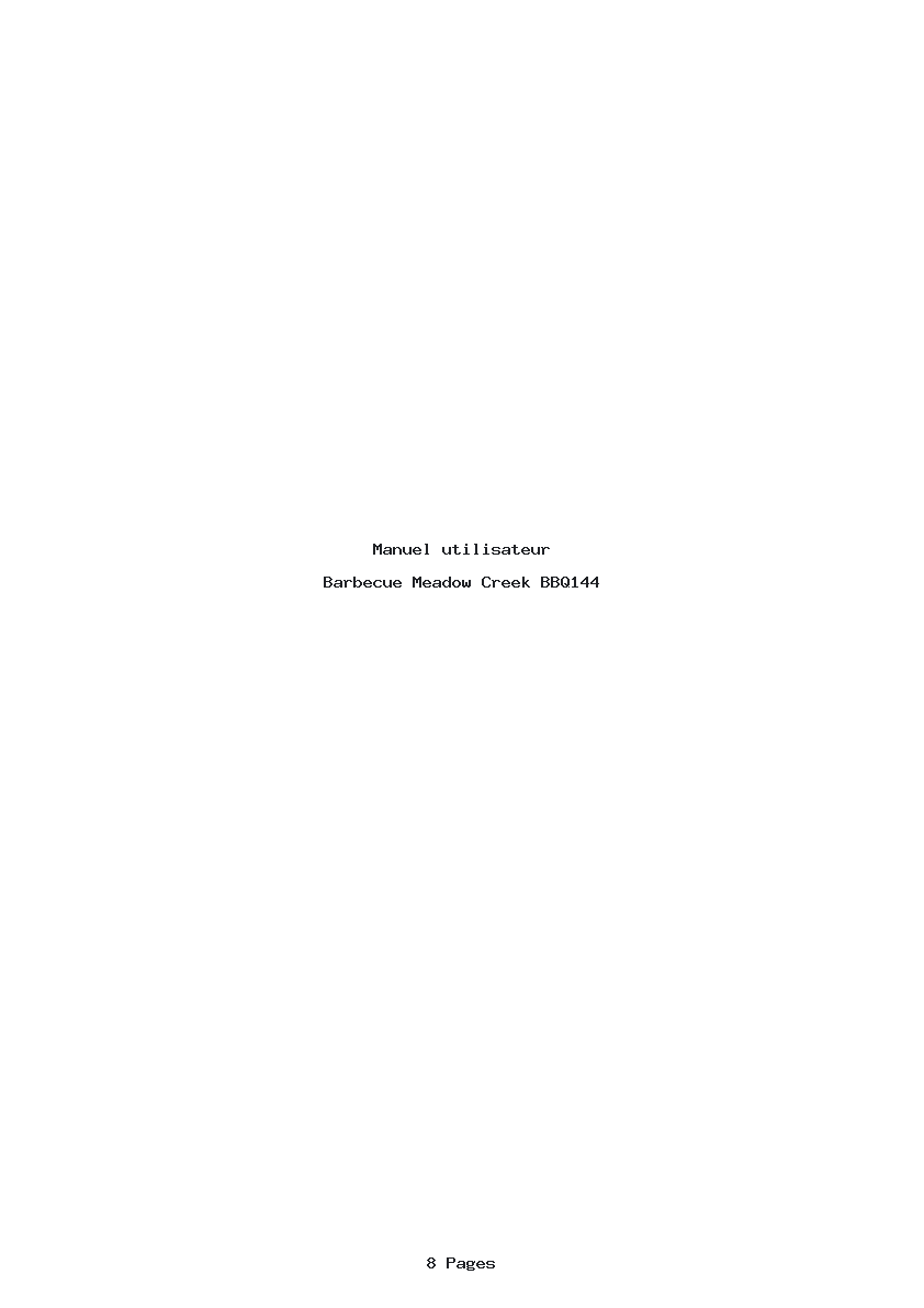Page 1 de la notice Manuel utilisateur Meadow Creek BBQ144