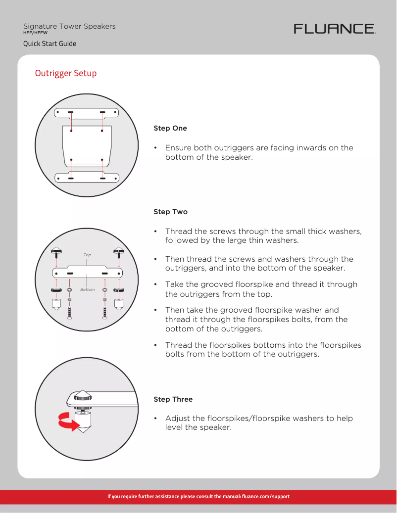 Page 1 de la notice Guide d'installation Fluance HF50WC