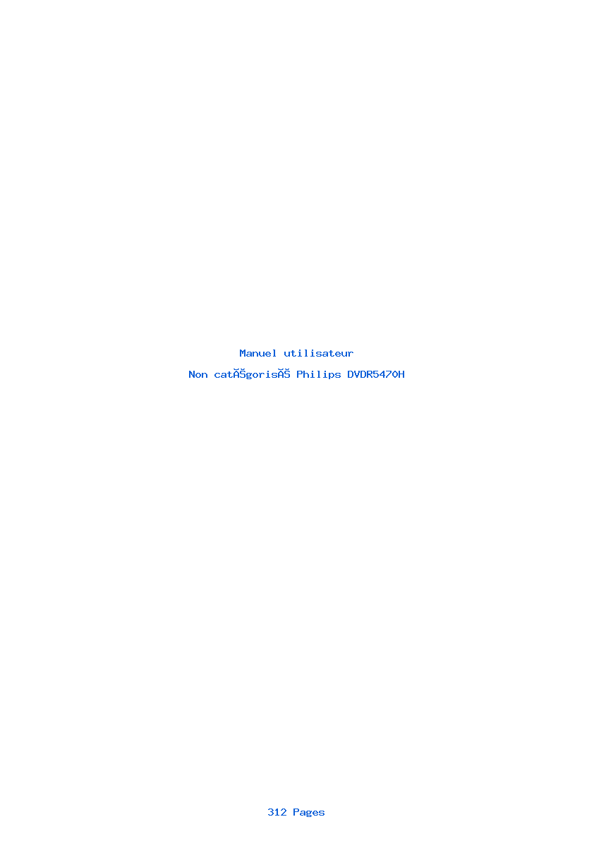 Page 1 de la notice Manuel utilisateur Philips DVDR5470H