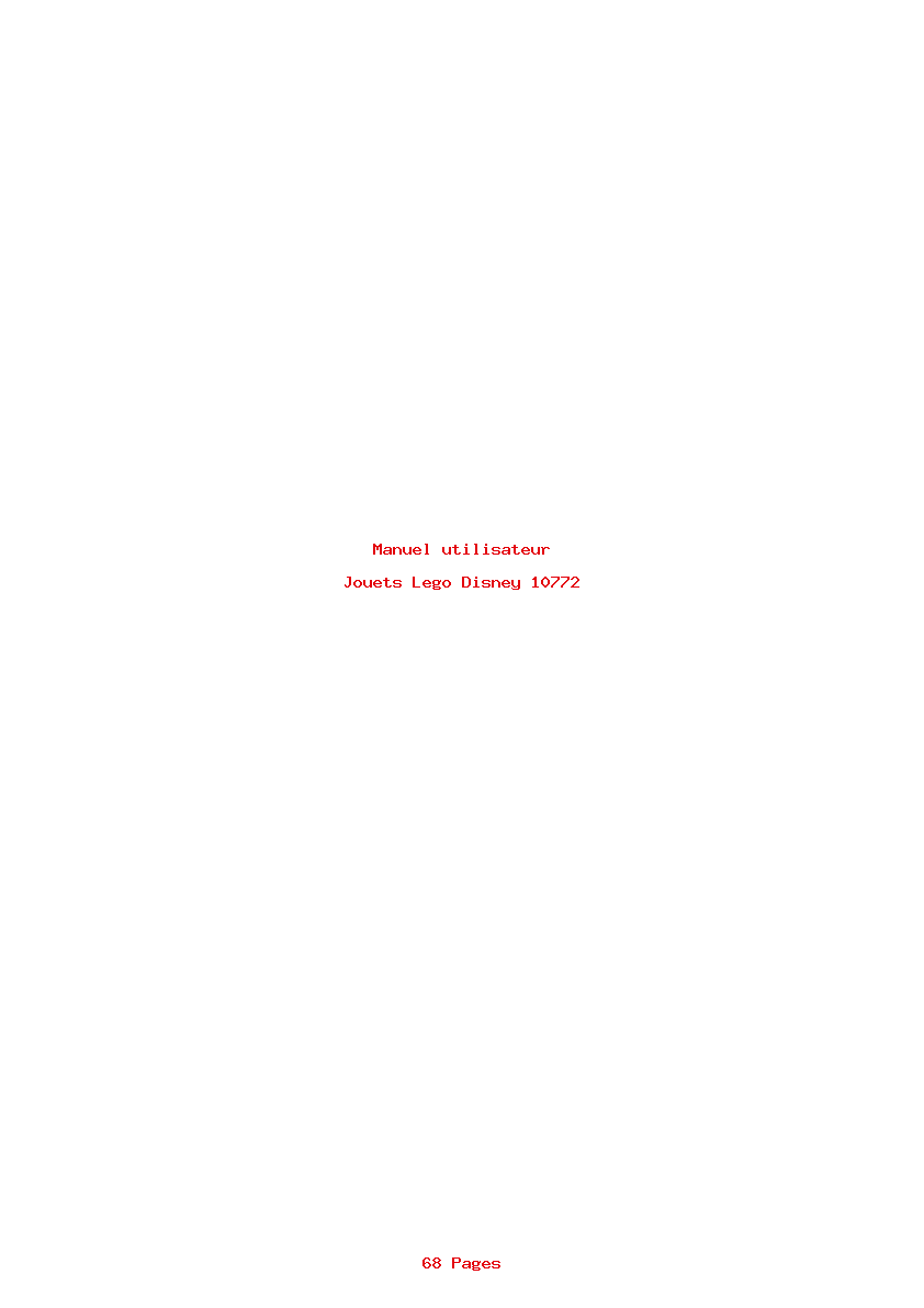 Page 1 de la notice Manuel utilisateur Lego Disney 10772
