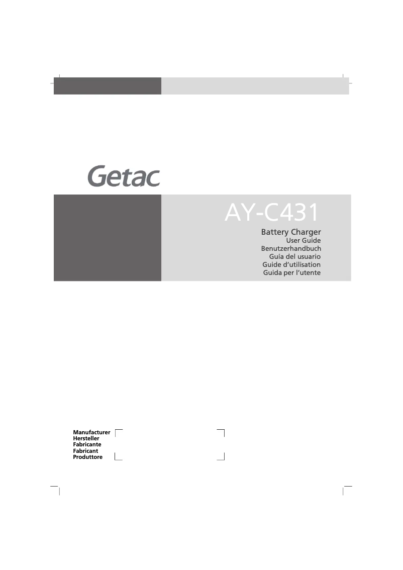 Page 1 of the manual Quick Start Guide Getac X500