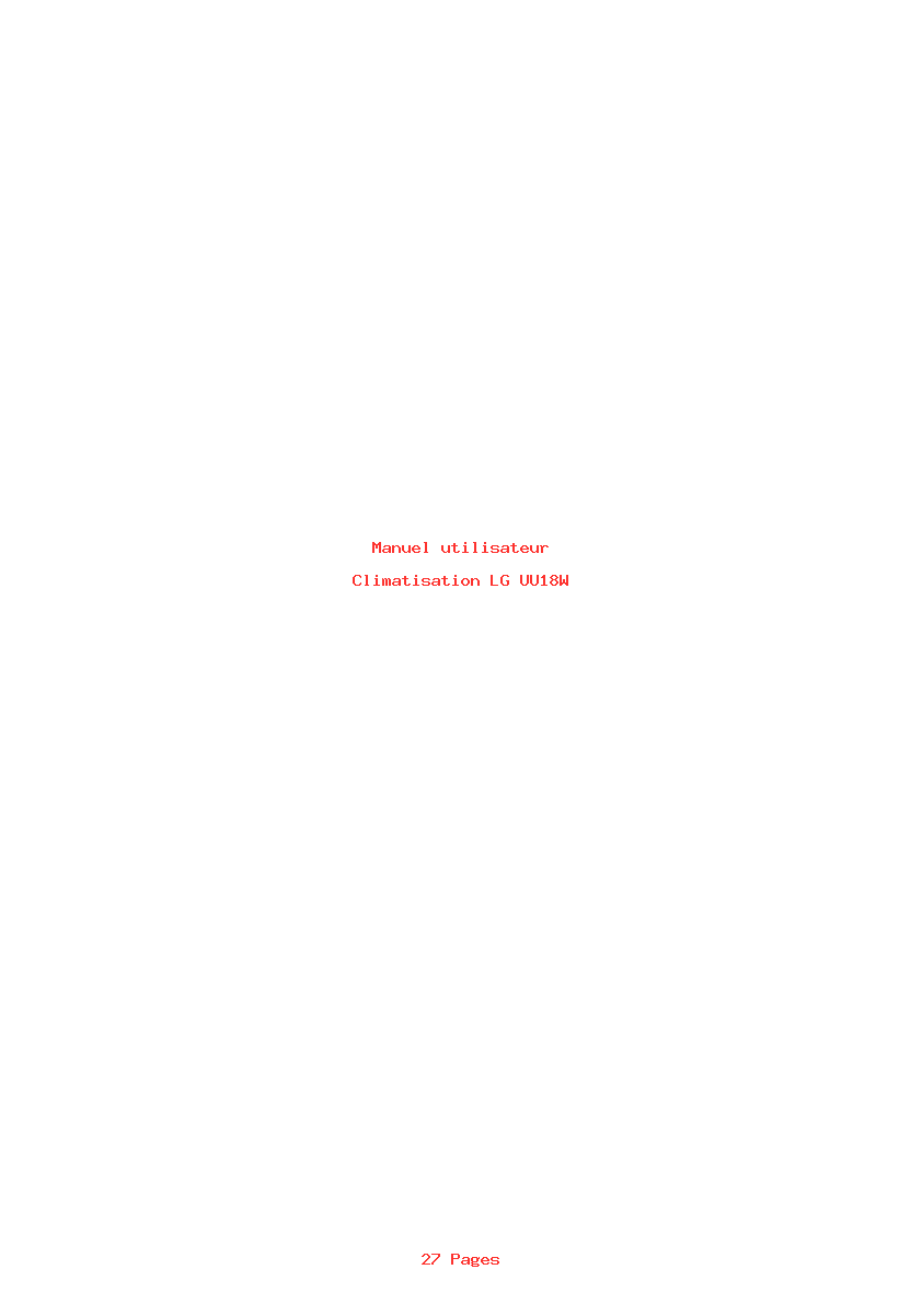 Page 1 de la notice Manuel utilisateur LG UU18W