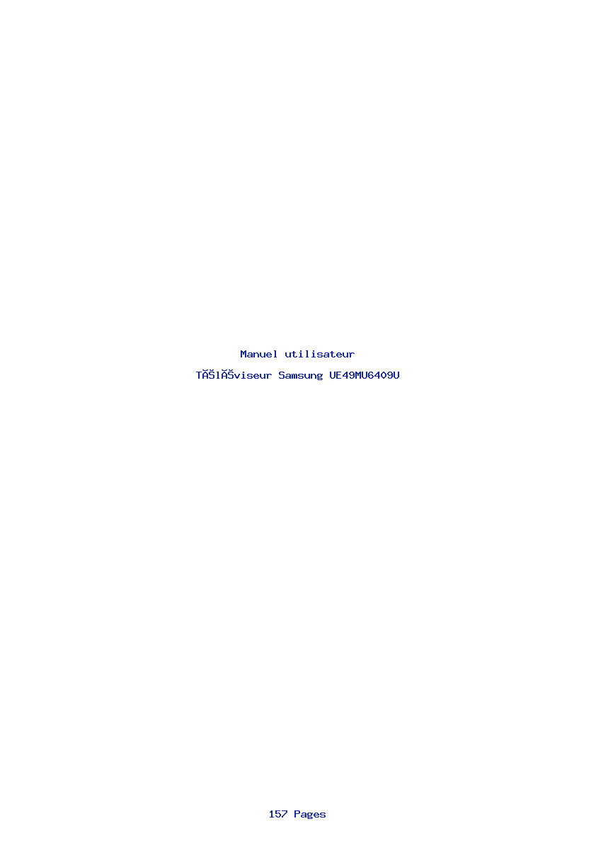Page 1 de la notice Manuel utilisateur Samsung UE49MU6409U