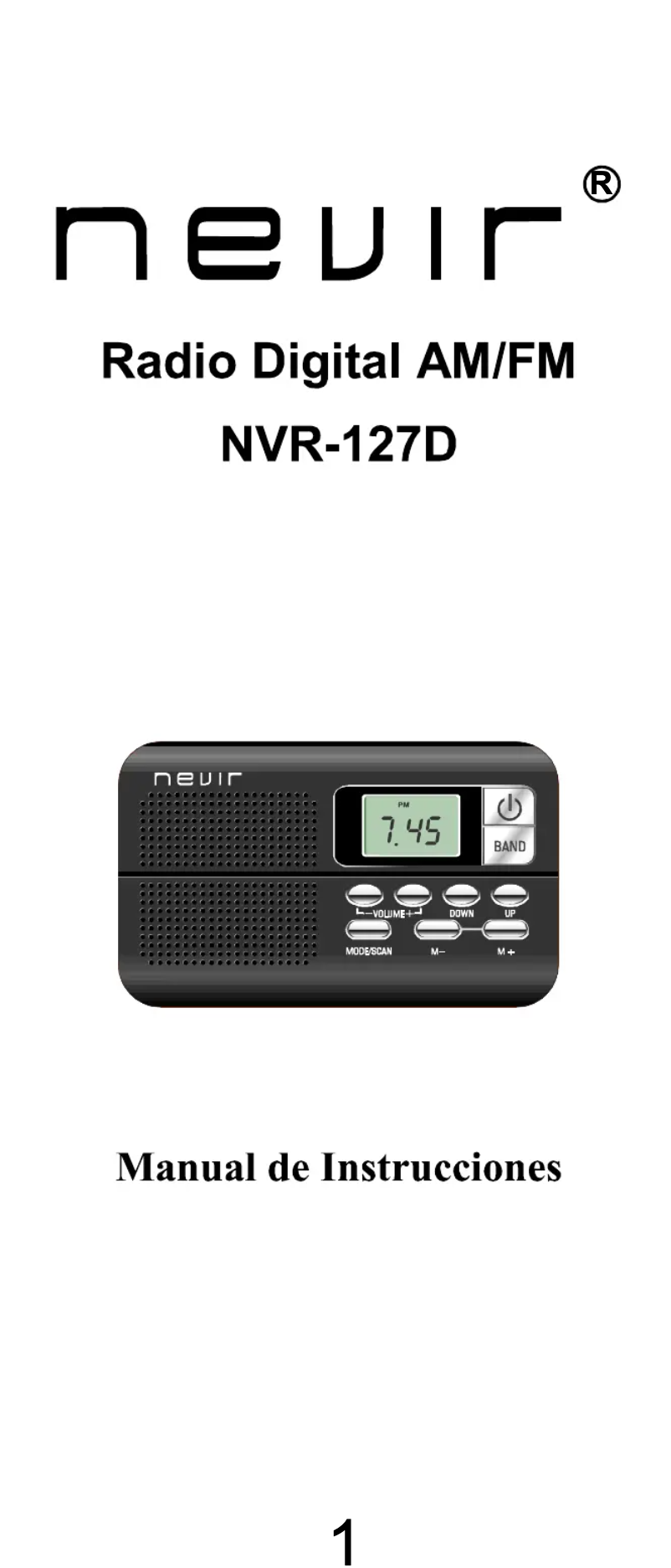 Page 1 de la notice Manuel utilisateur Nevir NVR-127 D