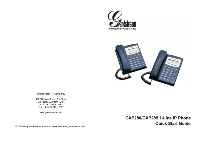 Image de la première page du manuel de l'appareil GXP285