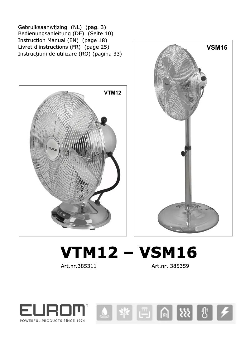 Página 1 del manual Manual de usuario Eurom VSM16
