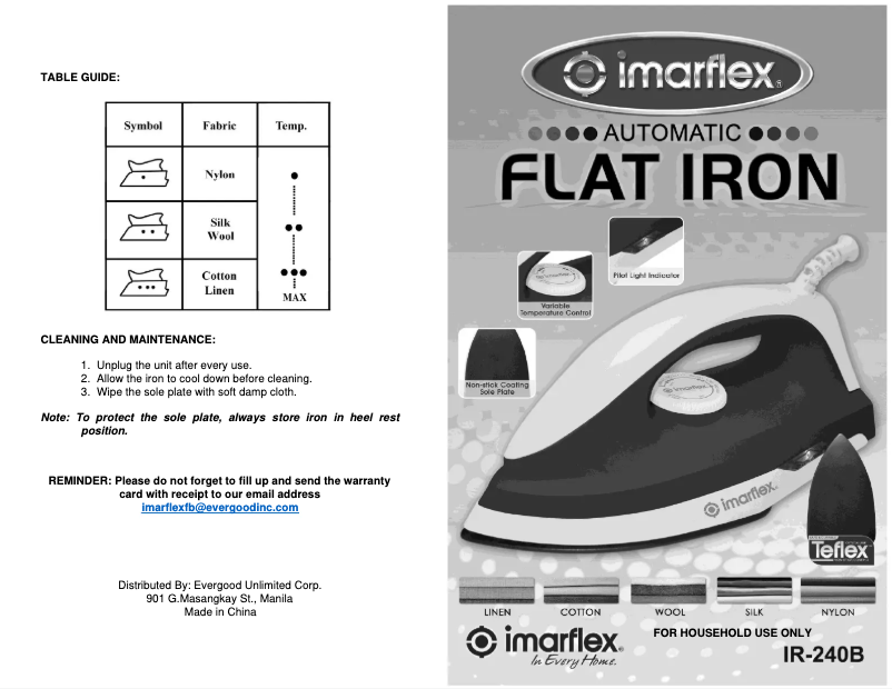 Página 1 del manual Manual de usuario Imarflex IR-240B