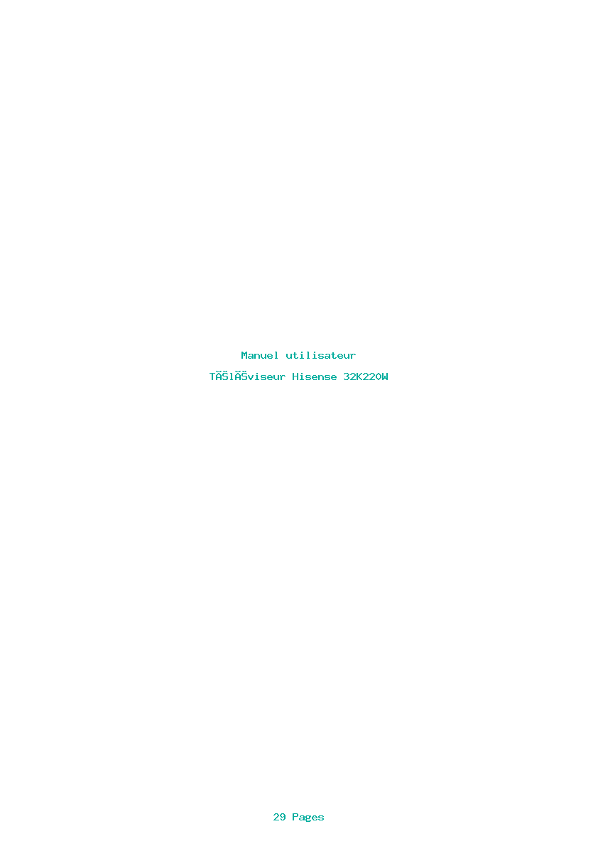 Page 1 de la notice Manuel utilisateur Hisense 32K220W