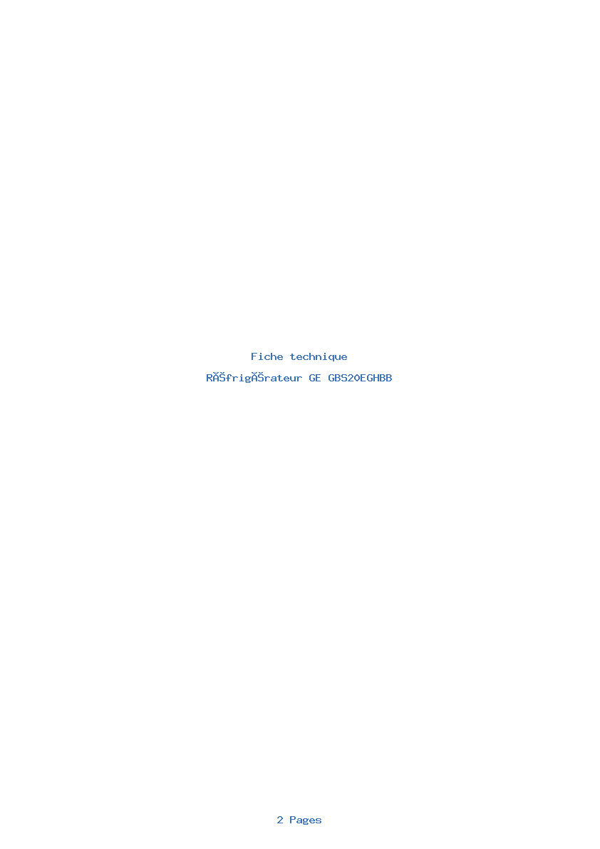 Image de la première page du manuel de l'appareil GBS20EGHBB