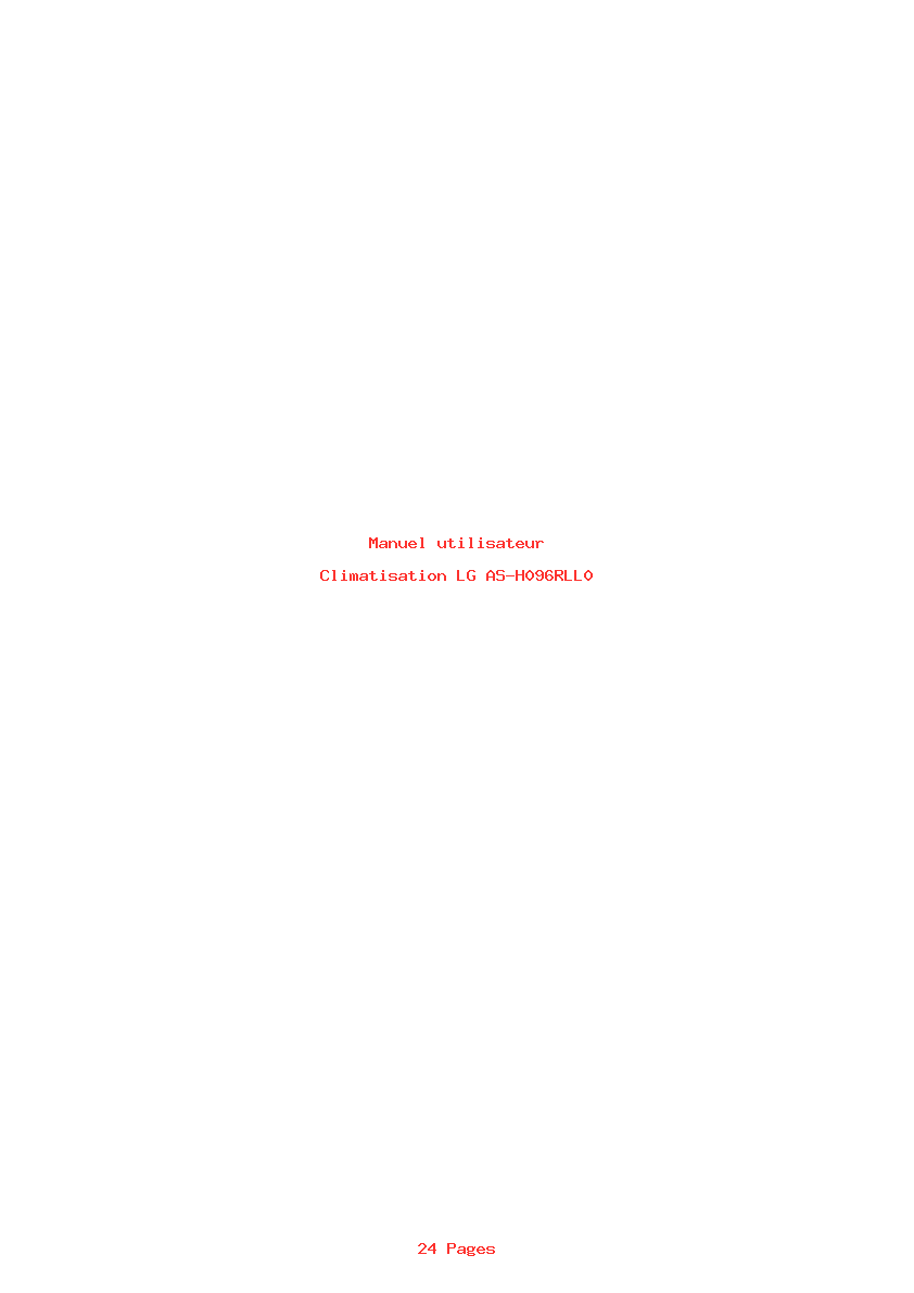 Page 1 de la notice Manuel utilisateur LG AS-H096RLL0