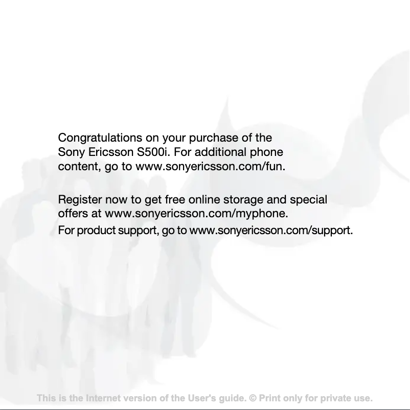 Image de la première page du manuel de l'appareil Ericsson S500i