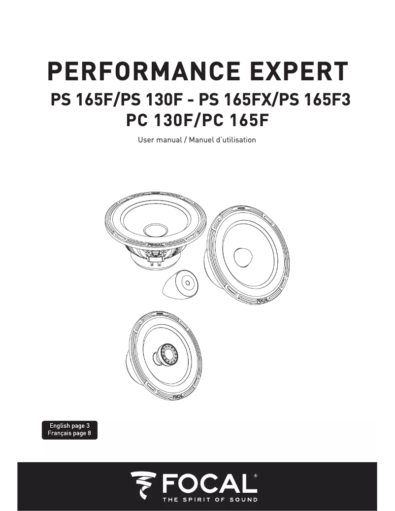 Page 1 de la notice Manuel utilisateur Focal Performance Expert PC 130F