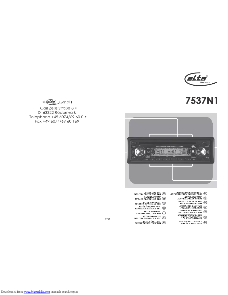 Page 1 de la notice Manuel utilisateur Elta 7537N1