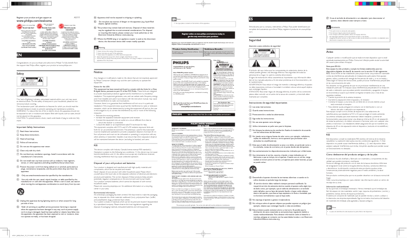 Page 1 of the manual User Manual Philips Fidelio AS111