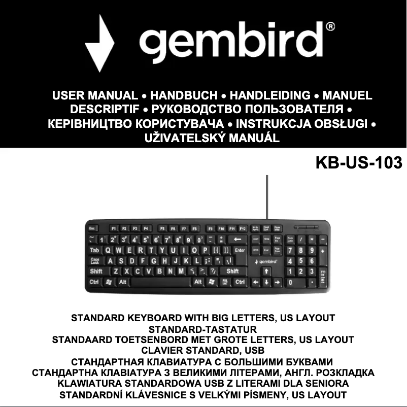 Página 1 del manual Manual de usuario Gembird KB-US-103