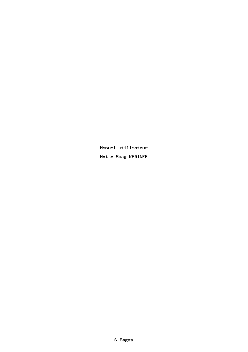Page 1 de la notice Manuel utilisateur Smeg KE91NEE