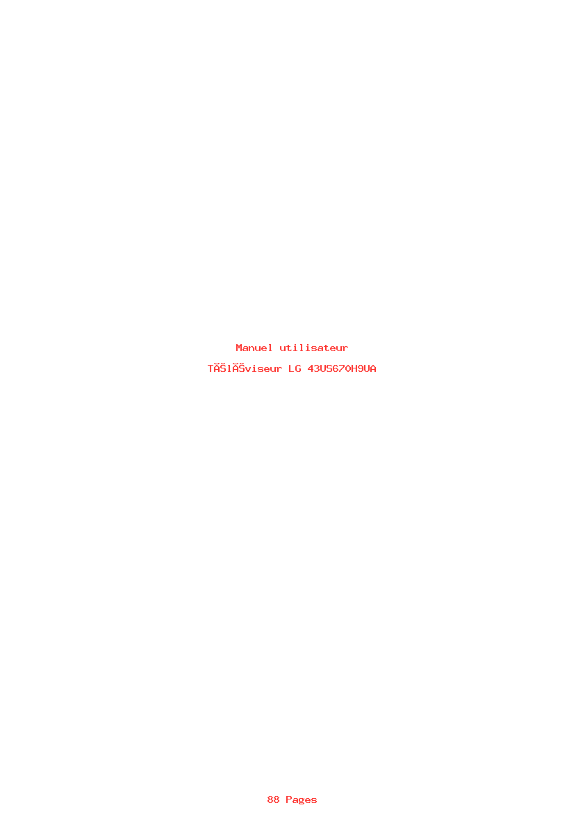 Page 1 de la notice Manuel utilisateur LG 43US670H9UA