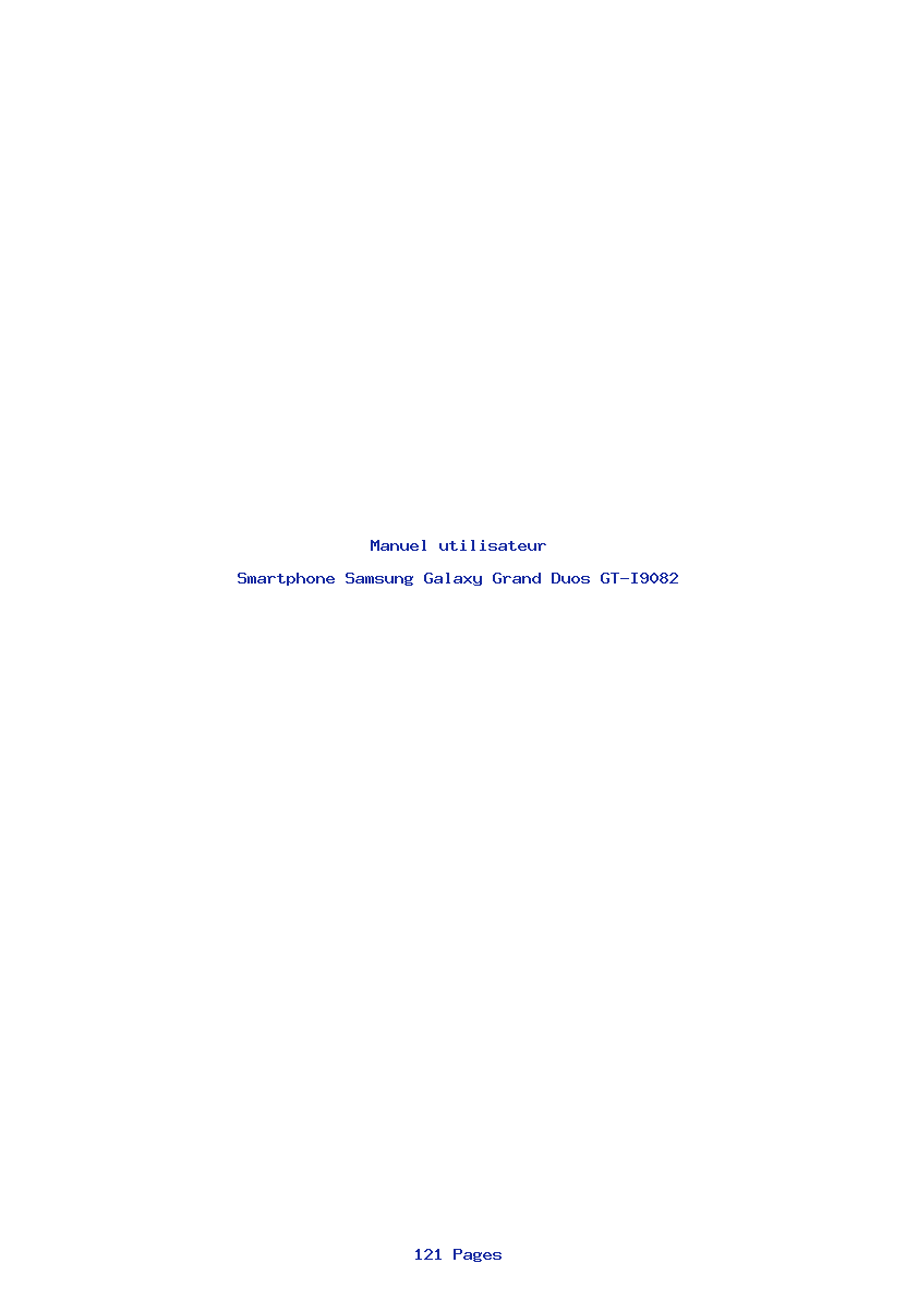 Page 1 de la notice Manuel utilisateur Samsung Galaxy Grand Duos GT-I9082