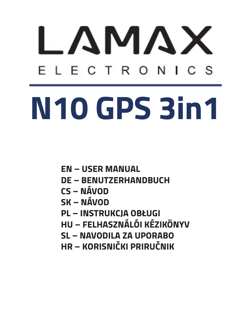 Page 1 de la notice Manuel utilisateur Lamax N10 GPS 3in1
