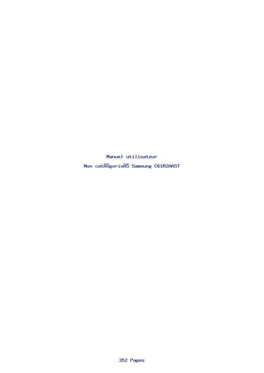 Page 1 de la notice Manuel utilisateur Samsung C61R2AAST