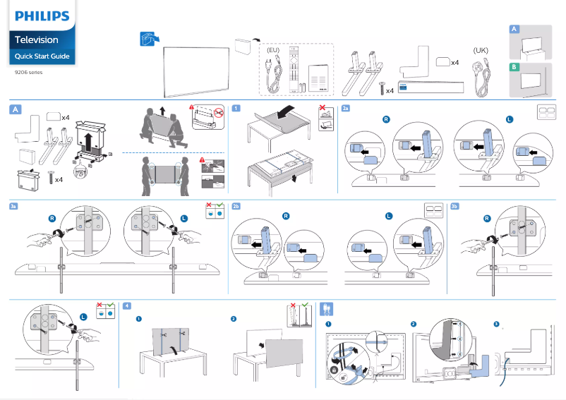 Page 1 of the manual Quick Start Guide Philips 65PUS9206