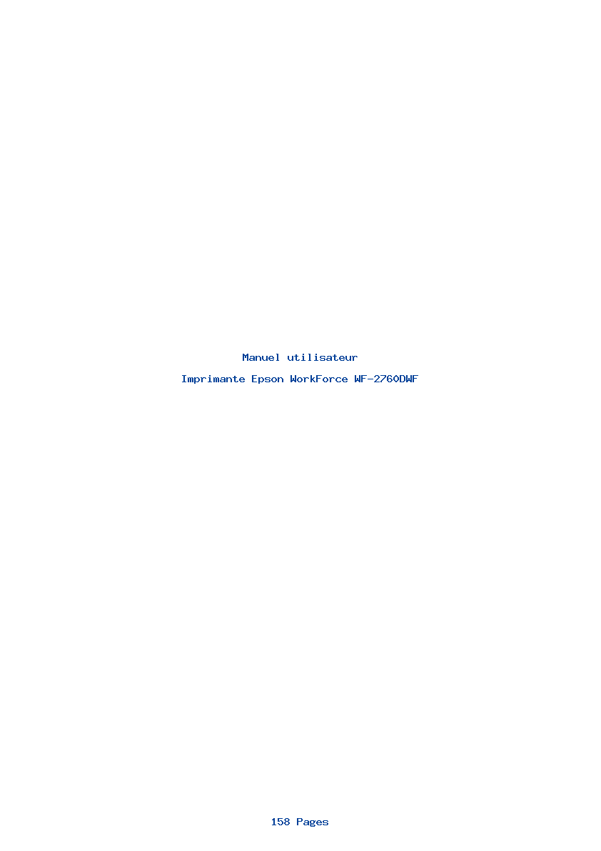 Page 1 de la notice Manuel utilisateur Epson WorkForce WF-2760DWF