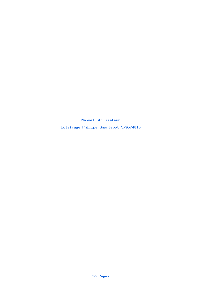 Page 1 de la notice Manuel utilisateur Philips Smartspot 579574816