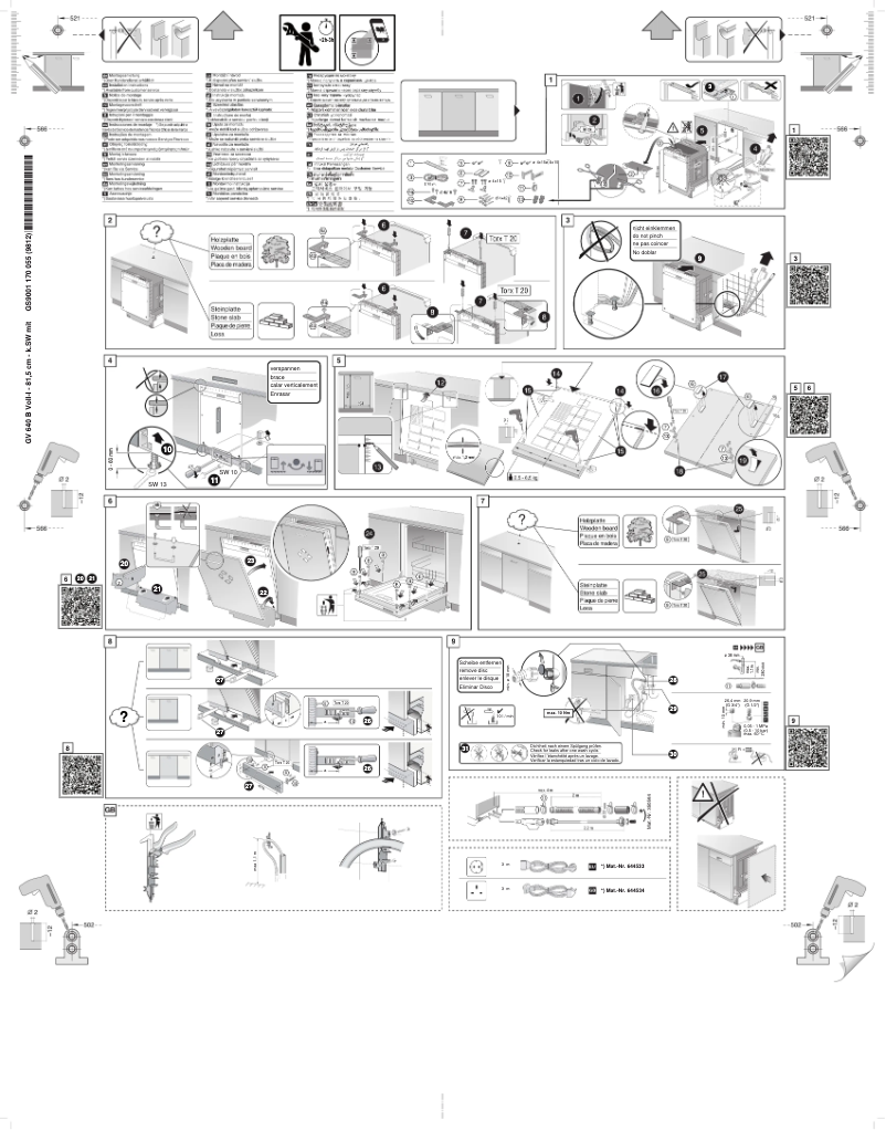 Page 1 de la notice Guide d'installation Bosch SGV4HVX37E