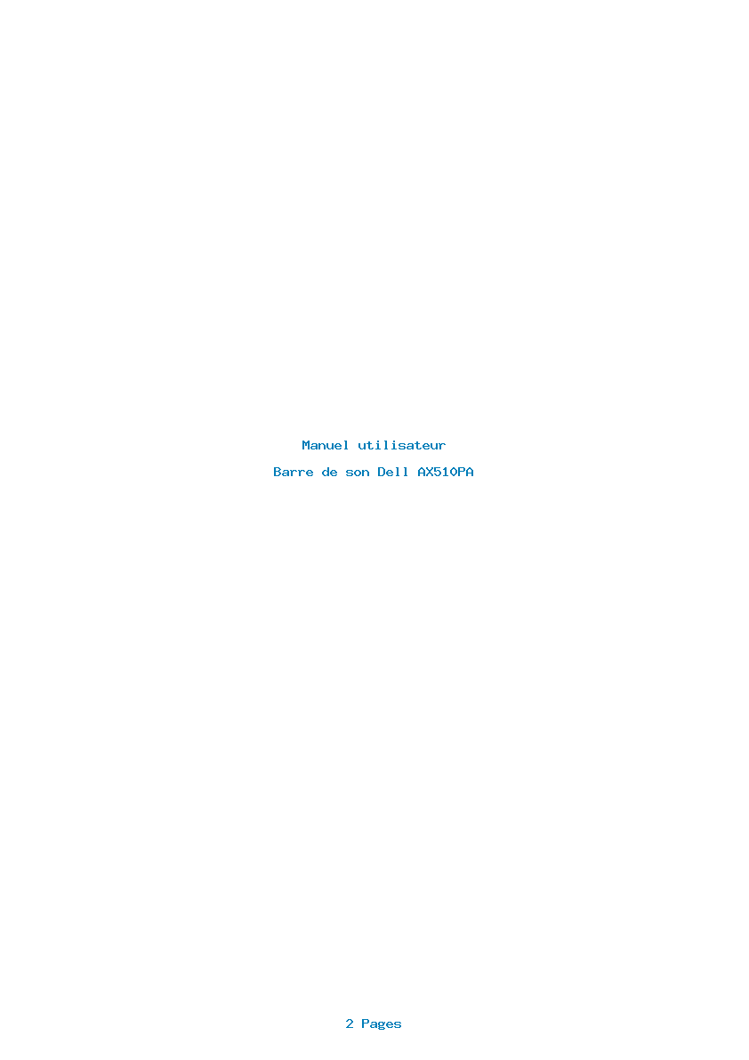 Page 1 de la notice Manuel utilisateur Dell AX510PA