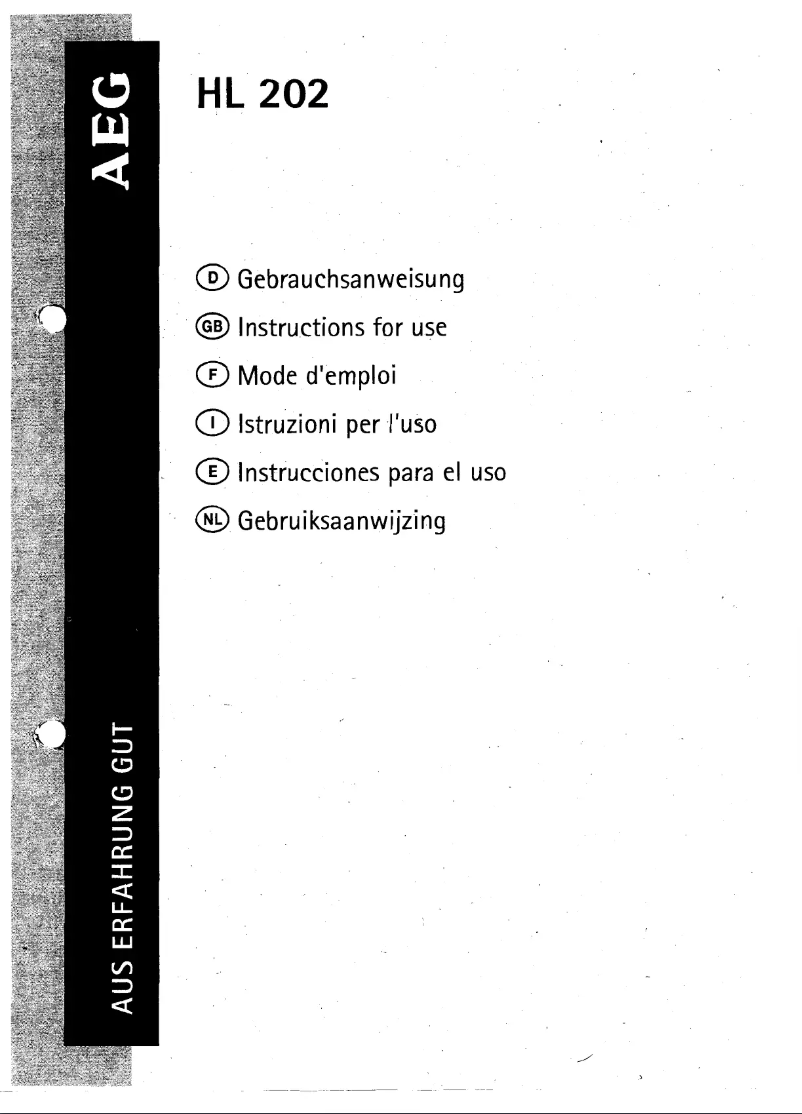 Página 1 del manual Manual de usuario AEG HL 202