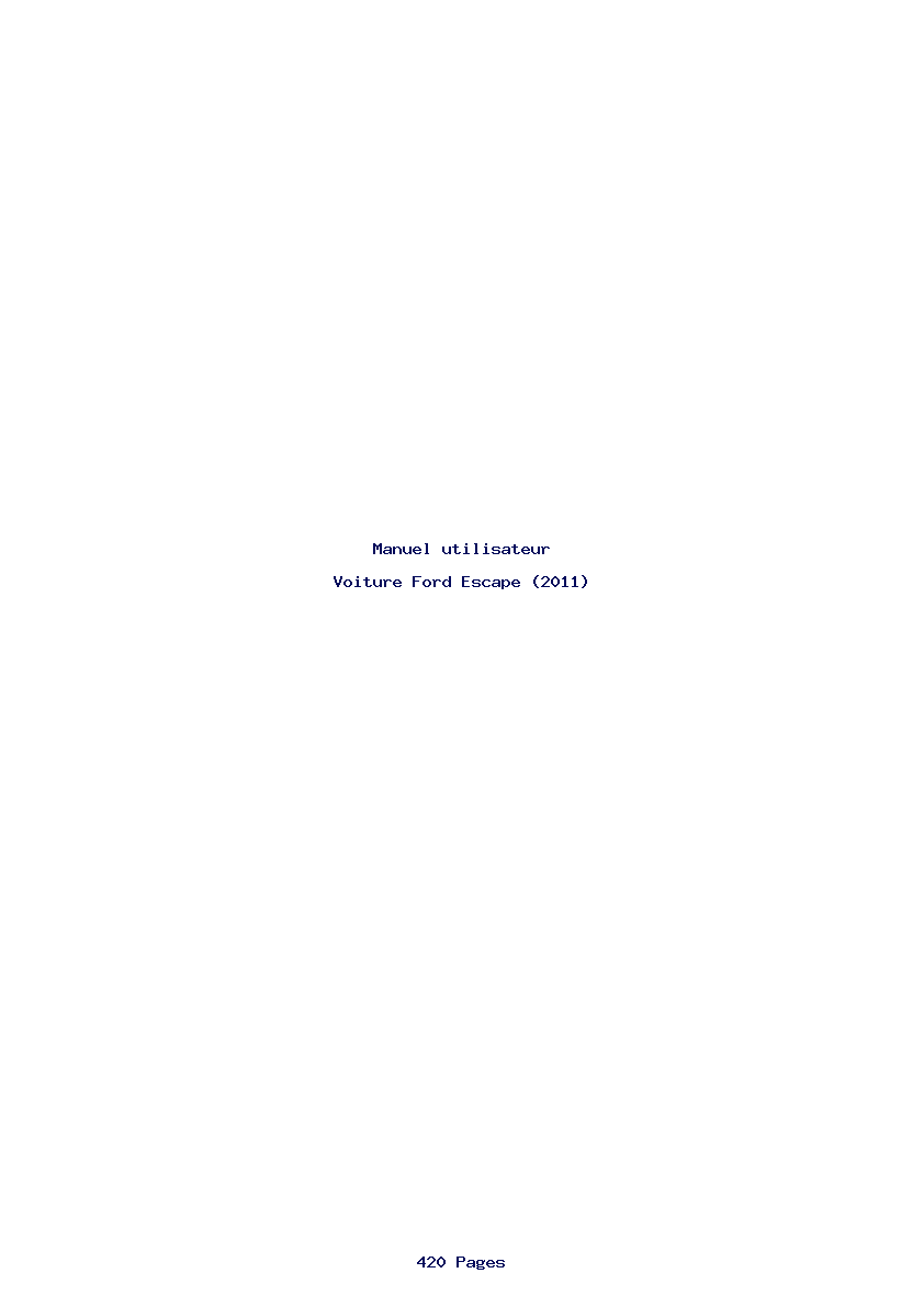 Page 1 de la notice Manuel utilisateur Ford Escape (2011)