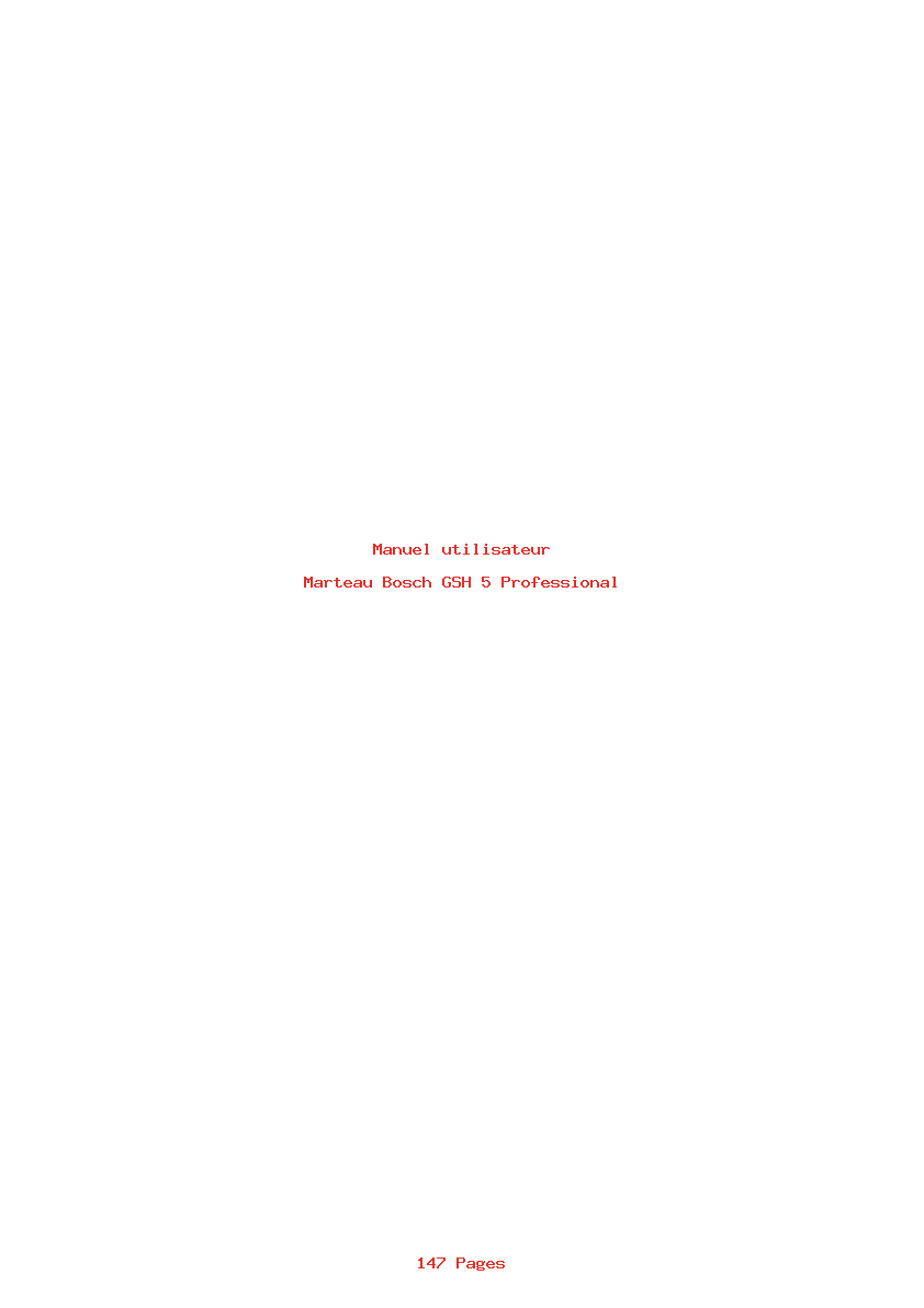 Page 1 de la notice Manuel utilisateur Bosch GSH 5 Professional