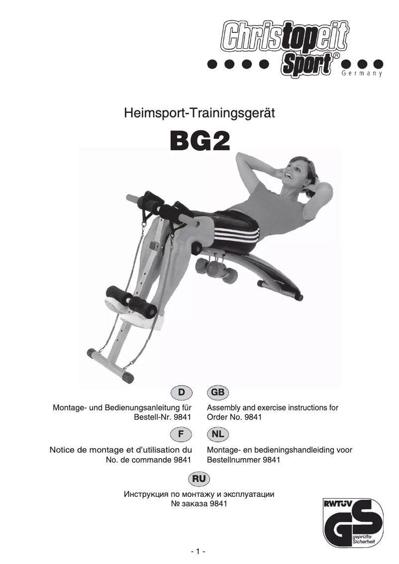 Page 1 de la notice Manuel utilisateur Christopeit BG 2