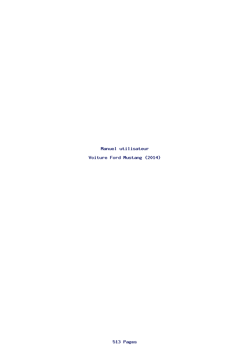 Image de la première page du manuel de l'appareil Mustang (2014)