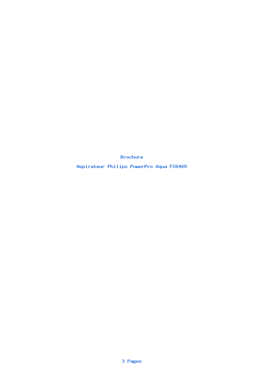 Page 1 de la notice Brochure Philips PowerPro Aqua FC6409