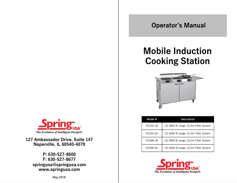 Page 1 de la notice Manuel utilisateur Spring USA ICS234-26