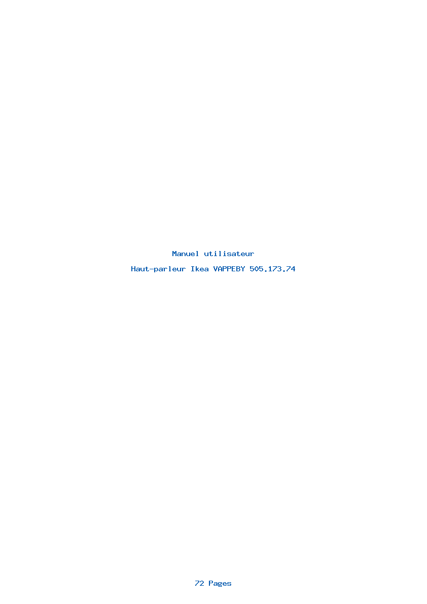 Page 1 de la notice Manuel utilisateur Ikea VAPPEBY 505.173.74
