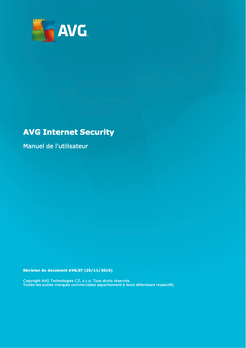 Page 1 de la notice Manuel utilisateur AVG Internet Security 2016